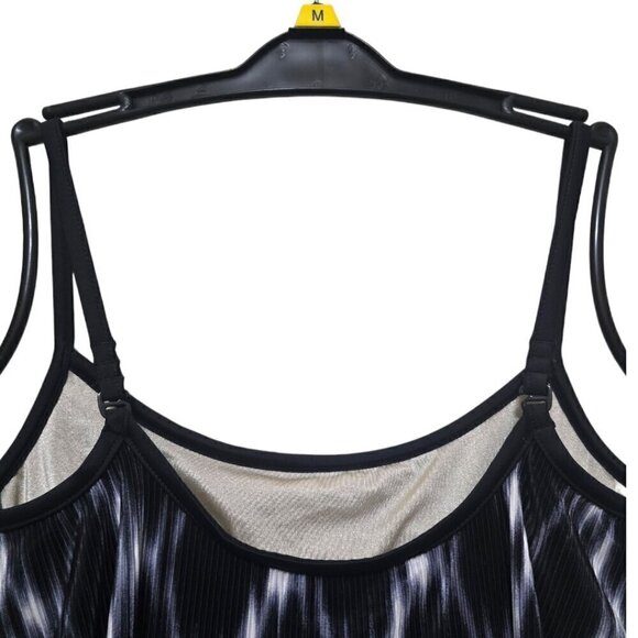 Le Cove Black Layered Ruffle One Piece Swimsuit Sz 12 - Picture 4 of 9